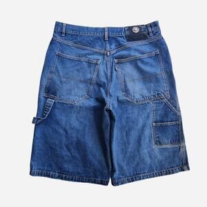 Delf blue denim baggy carpenter jorts